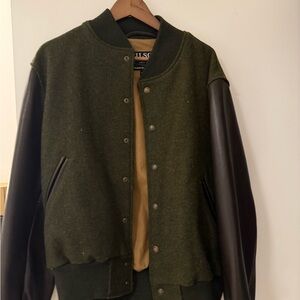Green and Brown Varsity Jacket